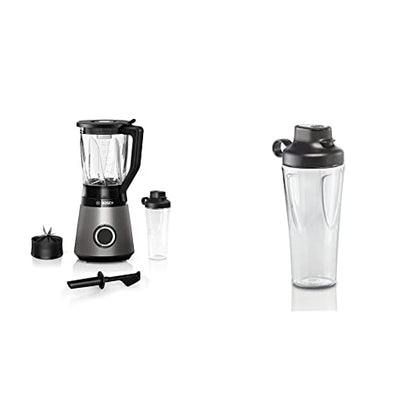 Bosch Standmixer VitaPower Serie 4 MMB6174S, 1200 W, silber & Bosch ToGo-Flasche MMZBT01B, Smoothie-ToGo-Flasche 0,6 L, bruchsicher, robust