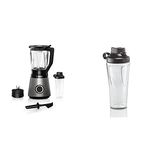 Bosch Standmixer VitaPower Serie 4 MMB6174S, 1200 W, silber & Bosch ToGo-Flasche MMZBT01B, Smoothie-ToGo-Flasche 0,6 L, bruchsicher, robust