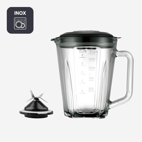 BLACK+DECKER – Standmixer mit Glaskanne 800W | 1,5 L Messbehälter | 4 Hochleistungs-Edelstahlklingen | Mehrstufige Geschwindigkeiten + Pulse-Funktion