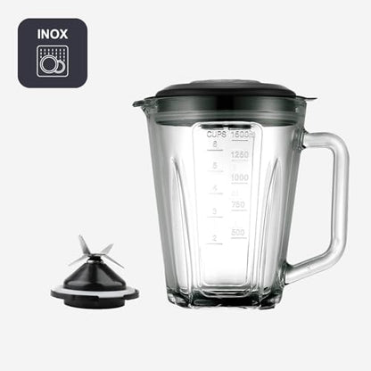 BLACK+DECKER – Standmixer mit Glaskanne 800W | 1,5 L Messbehälter | 4 Hochleistungs-Edelstahlklingen | Mehrstufige Geschwindigkeiten + Pulse-Funktion