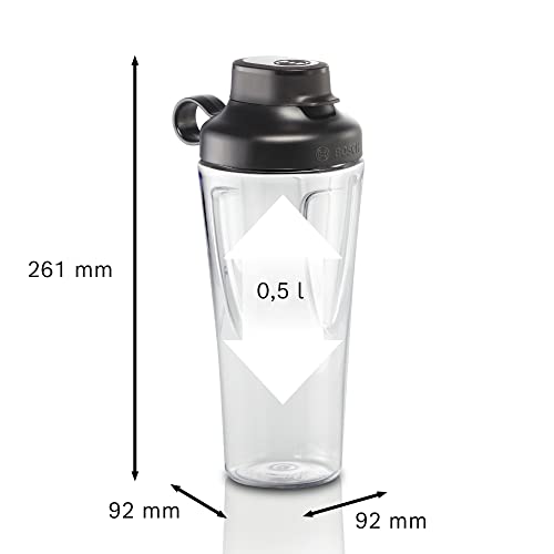 Bosch Standmixer VitaPower Serie 4 MMB6174S, 1200 W, silber & Bosch ToGo-Flasche MMZBT01B, Smoothie-ToGo-Flasche 0,6 L, bruchsicher, robust
