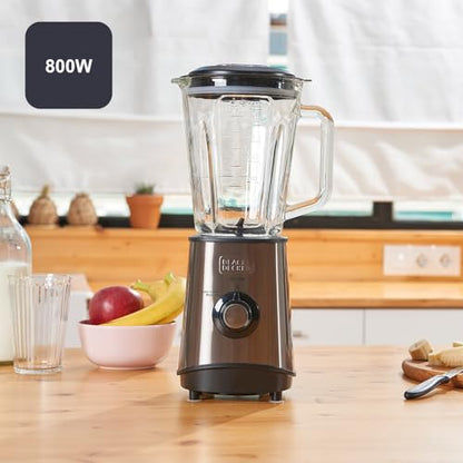 BLACK+DECKER – Standmixer mit Glaskanne 800W | 1,5 L Messbehälter | 4 Hochleistungs-Edelstahlklingen | Mehrstufige Geschwindigkeiten + Pulse-Funktion