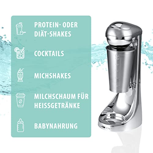 Clatronic® Barmixer u. Milchaufschäumer | Smoothie Maker | 650ml Edelstahlbehälter | praktischer Becherhalter | Mixer | 2 Geschwindigkeitsstufen |