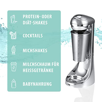 Clatronic® Barmixer u. Milchaufschäumer | Smoothie Maker | 650ml Edelstahlbehälter | praktischer Becherhalter | Mixer | 2 Geschwindigkeitsstufen |