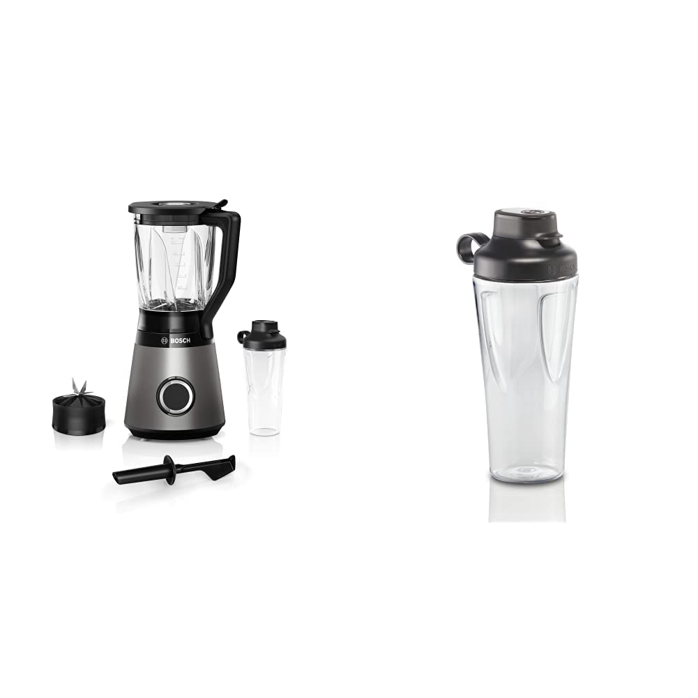 Bosch Standmixer VitaPower Serie 4 MMB6174S, 1200 W, silber & Bosch ToGo-Flasche MMZBT01B, Smoothie-ToGo-Flasche 0,6 L, bruchsicher, robust