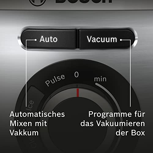 Bosch Vakuum-Standmixer, Smoothie Maker, 37.000 U/min, 1000 W, 4 Automatikprogramme, Vakuum- Frischhaltebehälter, VitaPower Serie 8 MMBV622M