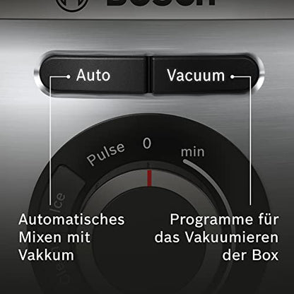 Bosch Vakuum-Standmixer, Smoothie Maker, 37.000 U/min, 1000 W, 4 Automatikprogramme, Vakuum- Frischhaltebehälter, VitaPower Serie 8 MMBV622M