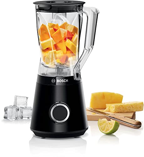 Bosch Standmixer VitaPower Serie 4 MMB6141B, Edelstahl-Klingen Made in Germany, 1,5l 1200 W, schwarz & Bosch ToGo-Flasche MMZBT01B