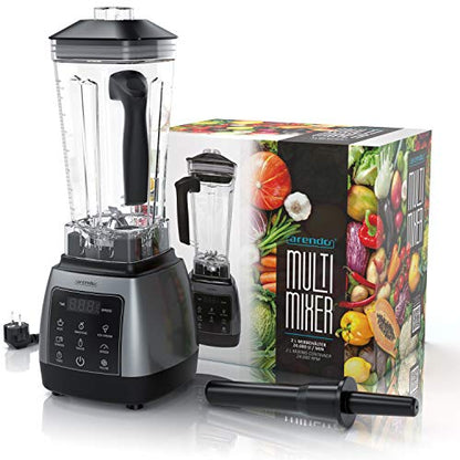 Arendo - Standmixer 2000 Watt mit Touchpanel - Hochleitungsmixer - 2L - 9 Geschwindigkeitsstufen – max. 24.000 U/min - Pulsfunktion – Timer – 5
