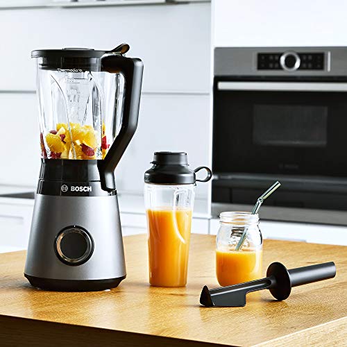 Bosch Standmixer VitaPower Serie 4 MMB6174S, 1200 W, silber & Bosch ToGo-Flasche MMZBT01B, Smoothie-ToGo-Flasche 0,6 L, bruchsicher, robust