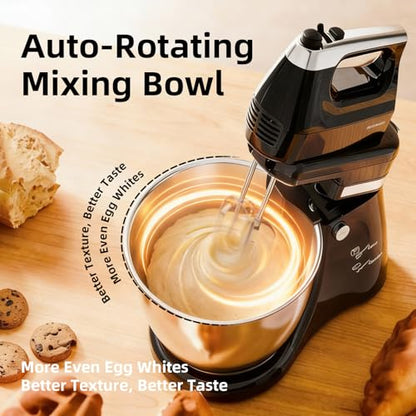 Handmixer für die elektrische Küche 2 in 1 4,8 Liter und Mixer mit kippbarem Kopf 250 Watt 5 Geschwindigkeitsstufen mit Turbo Boost Haushaltsmixer