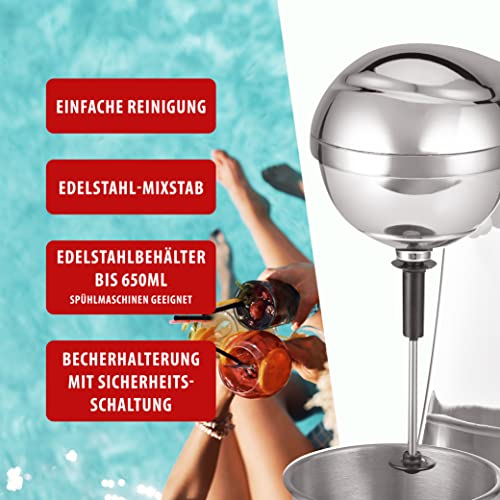 Clatronic® Barmixer u. Milchaufschäumer | Smoothie Maker | 650ml Edelstahlbehälter | praktischer Becherhalter | Mixer | 2 Geschwindigkeitsstufen |