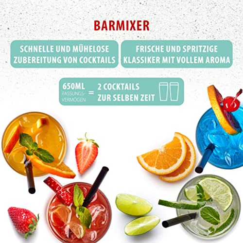 Clatronic® Barmixer u. Milchaufschäumer | Smoothie Maker | 650ml Edelstahlbehälter | praktischer Becherhalter | Mixer | 2 Geschwindigkeitsstufen |