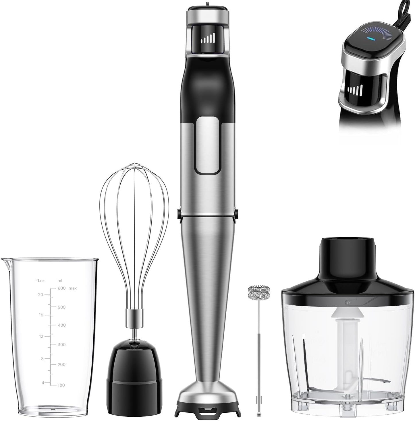 DOMO DO1089M Mixer-Set 3-in-1 600 W inkl. Messbecher weiss/grau
