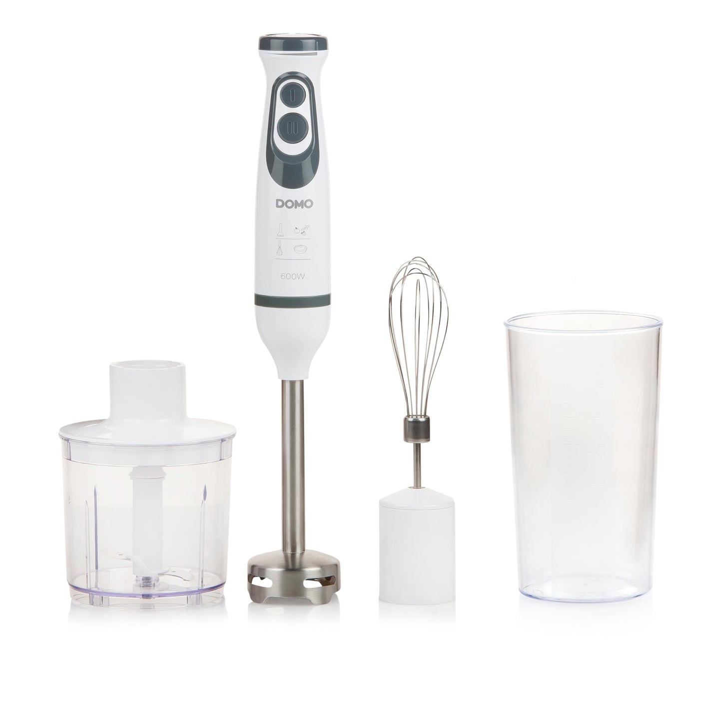 DOMO DO1089M Mixer-Set 3-in-1 600 W inkl. Messbecher weiss/grau