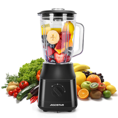 BLACK+DECKER – Standmixer mit Glaskanne 800W | 1,5 L Messbehälter | 4 Hochleistungs-Edelstahlklingen | Mehrstufige Geschwindigkeiten + Pulse-Funktion