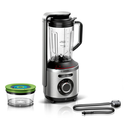 Bosch Vakuum-Standmixer, Smoothie Maker, 37.000 U/min, 1000 W, 4 Automatikprogramme, Vakuum- Frischhaltebehälter, VitaPower Serie 8 MMBV622M