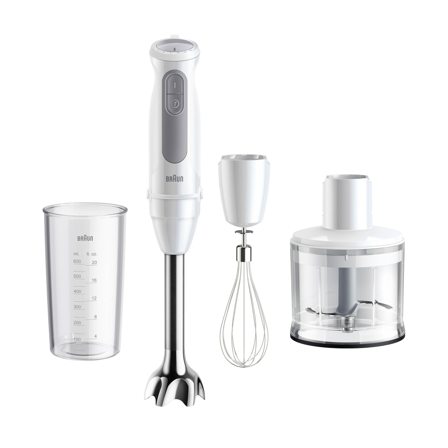 DOMO DO1089M Mixer-Set 3-in-1 600 W inkl. Messbecher weiss/grau