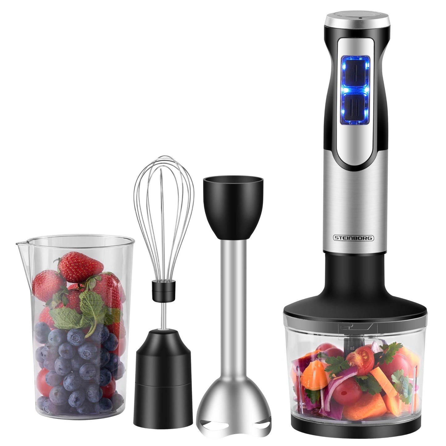 Arendo - Standmixer 2000 Watt mit Touchpanel - Hochleitungsmixer - 2L - 9 Geschwindigkeitsstufen – max. 24.000 U/min - Pulsfunktion – Timer – 5