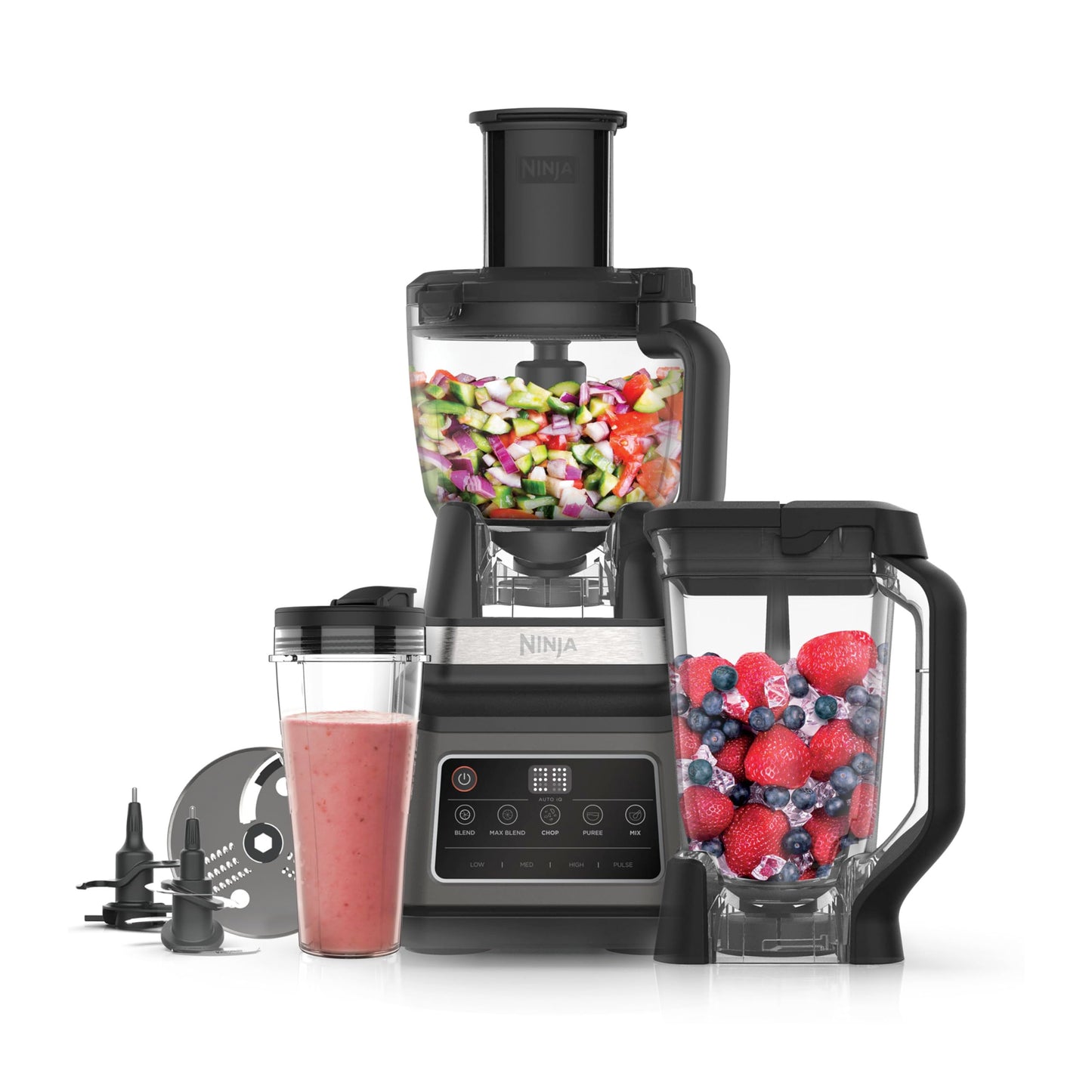 Bundle Set: Russell Hobbs Standmixer 2-in-1 [1,5l Glasbehälter Mixer & 0,6l Mini Smoothie Maker -To-Go-Trinkflasche inkl. Deckel] 23821-56 + Russell