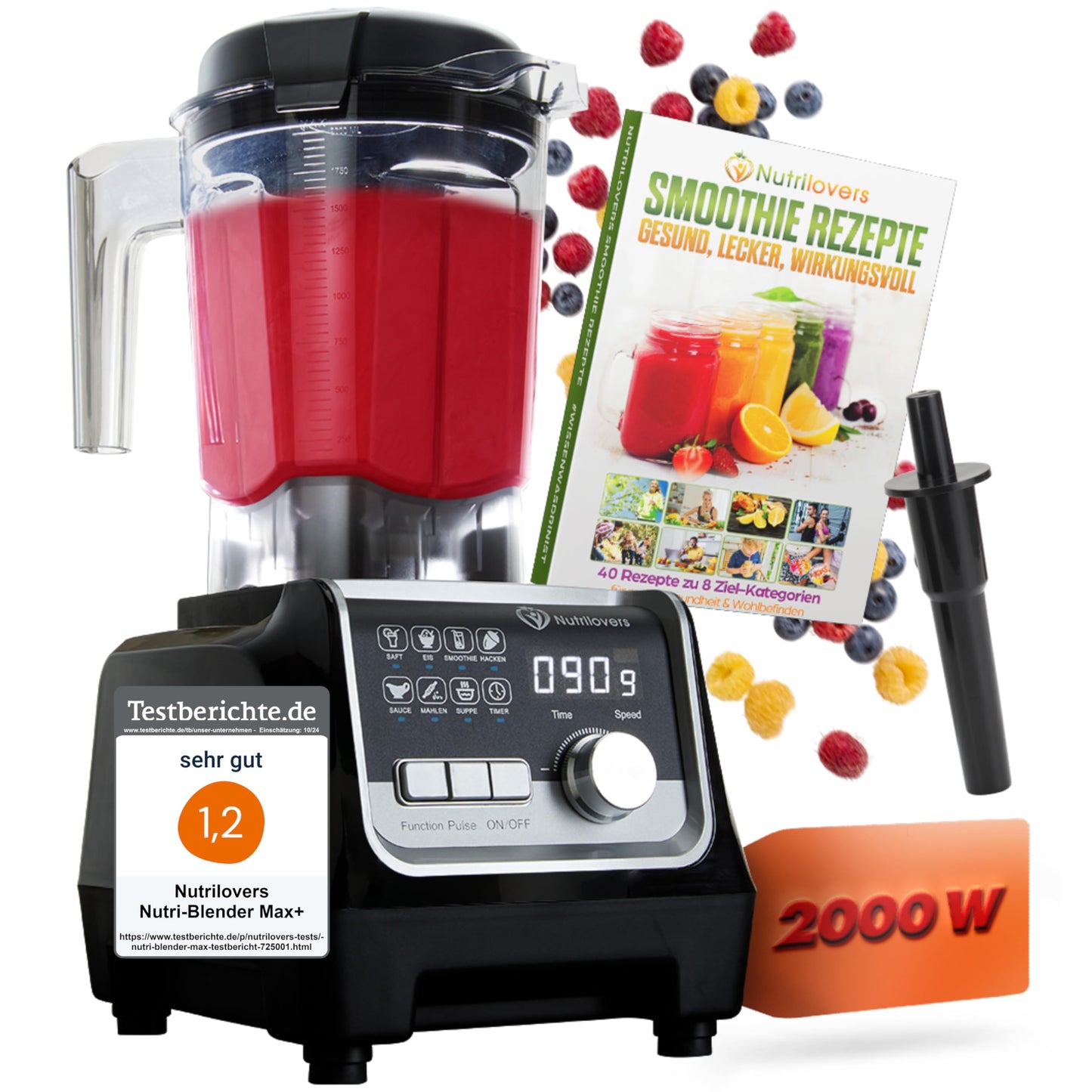 Bosch Vakuum-Standmixer, Smoothie Maker, 37.000 U/min, 1000 W, 4 Automatikprogramme, Vakuum- Frischhaltebehälter, VitaPower Serie 8 MMBV622M